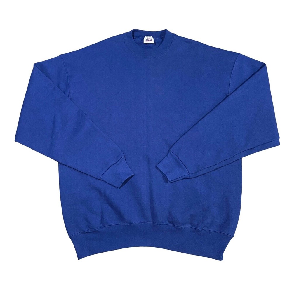 Vintage BVD Blue Heavyweight Crewneck Sweatshirt Made In USA Blank 50/50